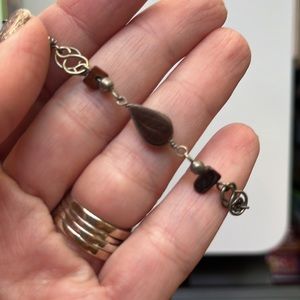 Sterling Silver Bracelet Tigers Eye Stone Chain